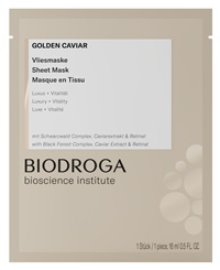 GOLDEN CAVIAR SHEET MASK – maska w bibule celulozowej. Nr. ref. 70127. Opakowanie – saszetka 16ml.
