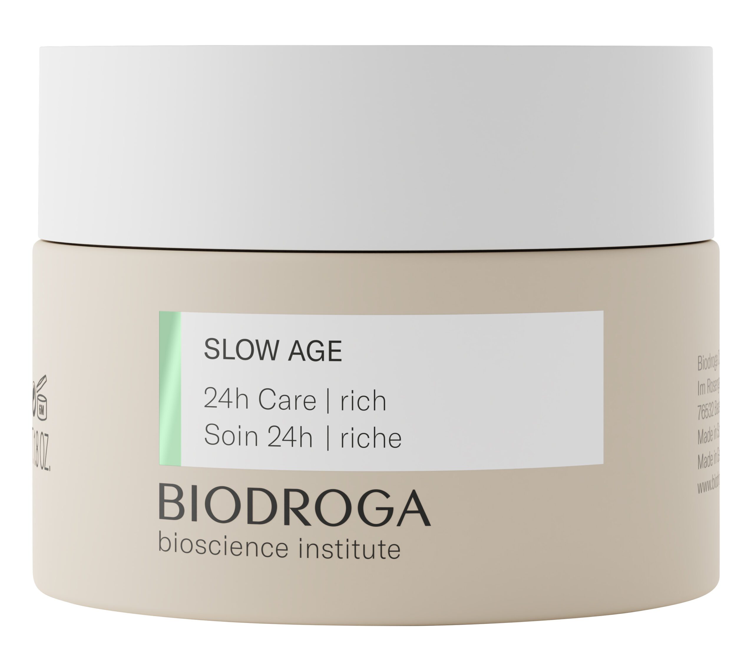 SLOW AGE 24H CARE RICH – Krem 24H spowalniający starzenie dla skóry suchej. Nr.ref. 70133. Opakowanie 50 ml.